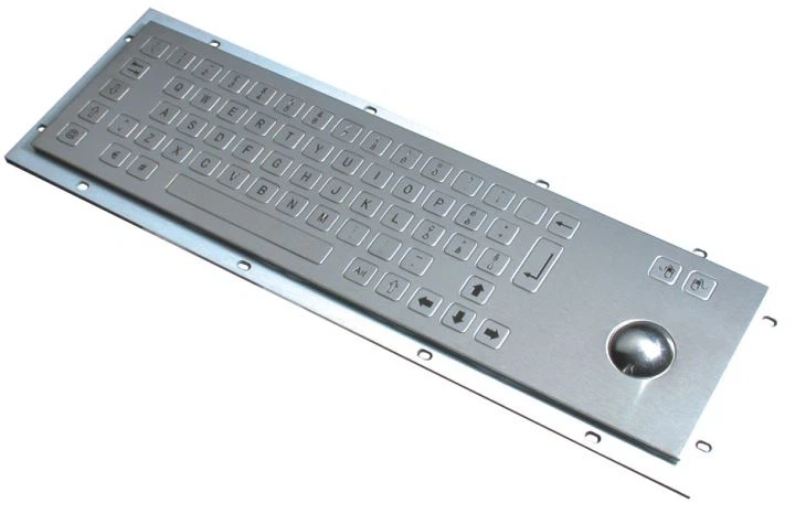 Rugged Metal Keyboard With Trackball For Kiosk